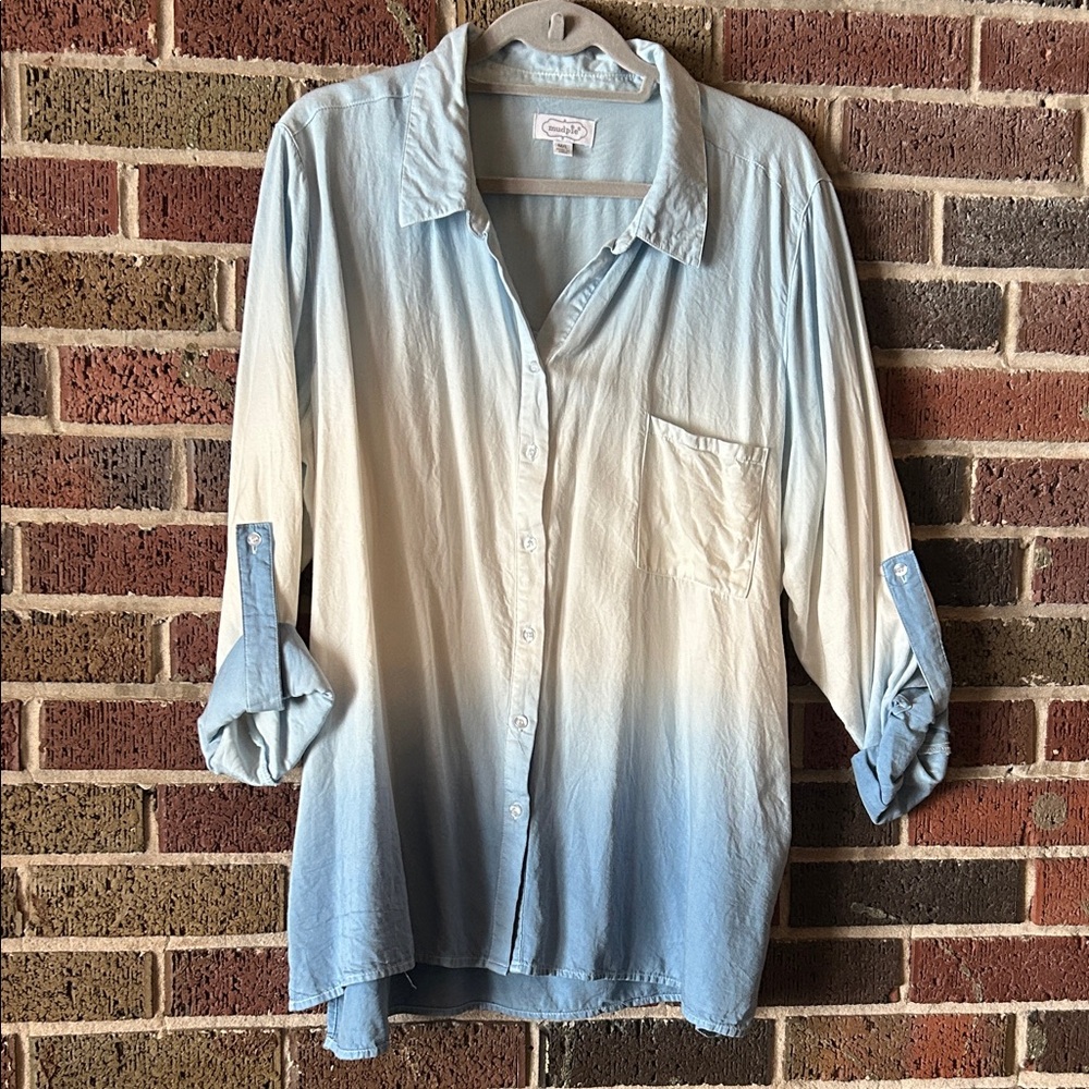 Mud Pie Blue and White Gradient Shirt